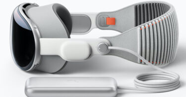 Apple Vision Pro is designed to sustain high-performance workloads and is capable of running for two hours on a single charge. (Apple photo)