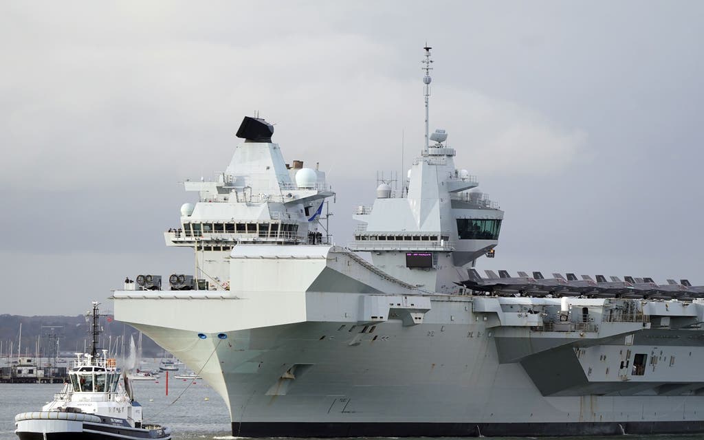 THE HMS QUEEN ELIZABETH, ONE OF THE ROYAL NAVY’S AIRCRAFT CARRIERS (ANDREW MATTHEWS/PA)

